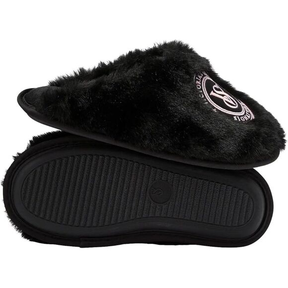 Victoria's Secret Closed Toe Faux Fur Slipper Color Black New Sz S VS Slipper - Picture 2 of 4